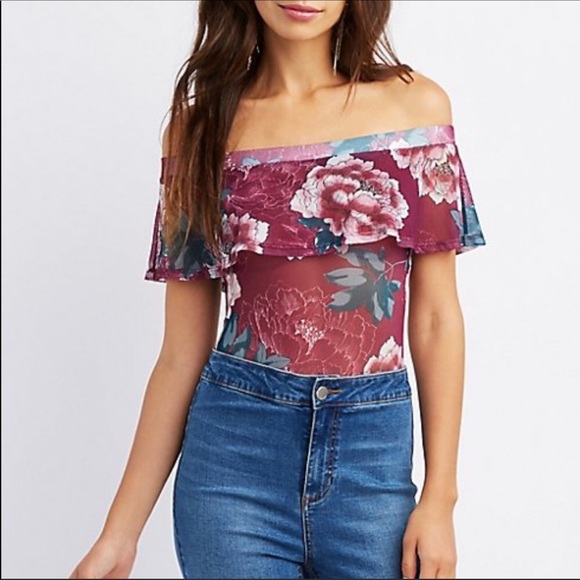 CHARLOTTE RUSSE Tops - 💖CHARLOTTE RUSSE mesh bodysuit